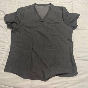 Fabletics heather gray vital 1-pocket scrub Top